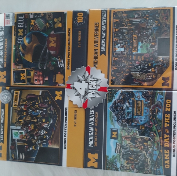 Michigan Wolverines 4 pack 100 piece puzzles - Picture 5 of 5
